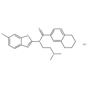 N-(2-(dimethylamino)ethyl)-N-(6-fluorobenzo[d]thiazol-2-yl)-5,6,7,8-tetrahydronaphthalene-2-carboxamide hydrochloride结构式