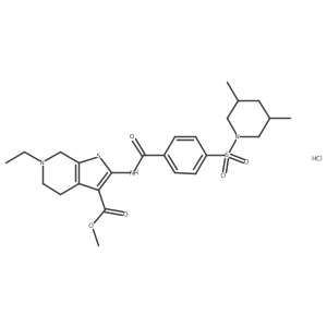 Methyl 2-(4-((3,5-dimethylpiperidin-1-yl)sulfonyl)benzamido)-6-ethyl-4,5,6,7-tetrahydrothieno[2,3-c]pyridine-3-carboxylate hydrochloride Structure