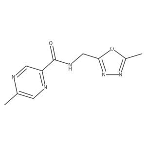 5-methyl-N-((5-methyl-1,3,4-oxadiazol-2-yl)methyl)pyrazine-2-carboxamide Structure