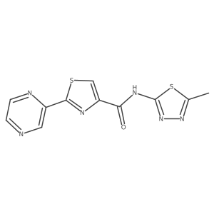N-(5-methyl-1,3,4-thiadiazol-2-yl)-2-(pyrazin-2-yl)thiazole-4-carboxamide Structure