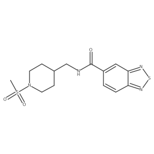 N-((1-(methylsulfonyl)piperidin-4-yl)methyl)benzo[c][1,2,5]thiadiazole-5-carboxamide结构式