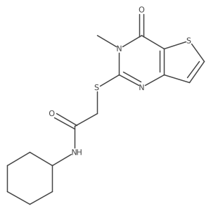 N-cyclohexyl-2-((3-methyl-4-oxo-3,4-dihydrothieno[3,2-d]pyrimidin-2-yl)thio)acetamide Structure