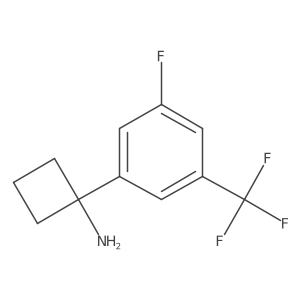 1-[3-Fluoro-5-(trifluoromethyl)phenyl]cyclobutan-1-amine结构式