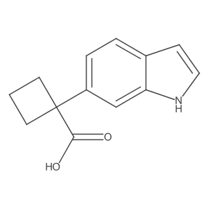 1-(1H-indol-6-yl)cyclobutane-1-carboxylic acid结构式