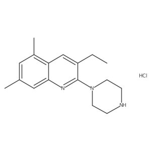 3-Ethyl-5,7-dimethyl-2-(piperazin-1-yl)quinoline hydrochloride Structure