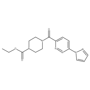 ethyl 4-(6-(1H-pyrazol-1-yl)pyridazine-3-carbonyl)piperazine-1-carboxylate结构式