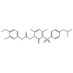 N-(3-chloro-4-methoxyphenyl)-2-(3-((4-isobutylphenyl)sulfonyl)-4,6-dimethyl-2-oxopyridin-1(2H)-yl)acetamide Structure