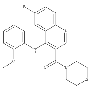 (6-Fluoro-4-((2-methoxyphenyl)amino)quinolin-3-yl)(thiomorpholino)methanone Structure