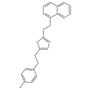 8-[[[5-[(4-Methylphenoxy)methyl]-1,3,4-oxadiazol-2-yl]thio]methyl]quinoline Structure