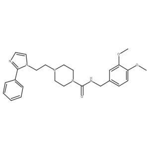 N-(3,4-dimethoxybenzyl)-4-(2-(2-phenyl-1H-imidazol-1-yl)ethyl)piperazine-1-carboxamide结构式