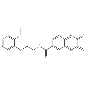 N-[2-(2-methoxyphenoxy)ethyl]-2,3-dioxoquinoxaline-6-carboxamide结构式