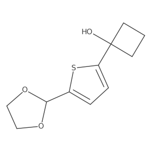 1-[5-(1,3-Dioxolan-2-yl)-2-thienyl]cyclobutanol结构式