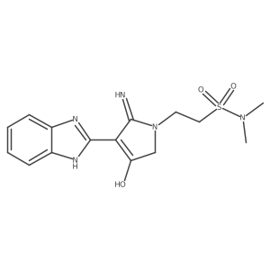2-[3-(1H-benzimidazol-2-yl)-4-hydroxy-2-imino-2,5-dihydro-1H-pyrrol-1-yl]-N,N-dimethylethanesulfonamide结构式