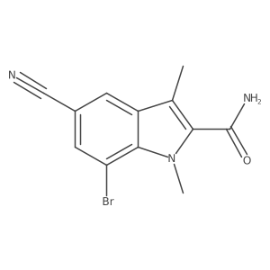 7-Bromo-5-cyano-1,3-dimethylindole-2-carboxamide结构式