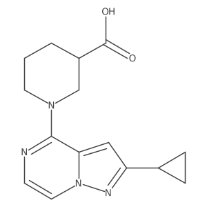 1-(2-Cyclopropylpyrazolo[1,5-a]pyrazin-4-yl)piperidine-3-carboxylic acid结构式