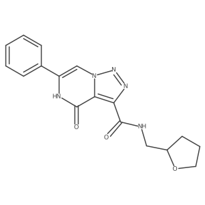 4-oxo-6-phenyl-N-(tetrahydrofuran-2-ylmethyl)-4,5-dihydro[1,2,3]triazolo[1,5-a]pyrazine-3-carboxamide Structure