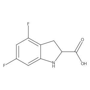 4,6-Difluoro-2,3-dihydro-1H-indole-2-carboxylic acid结构式