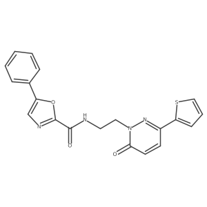 N-(2-(6-oxo-3-(thiophen-2-yl)pyridazin-1(6H)-yl)ethyl)-5-phenyloxazole-2-carboxamide结构式