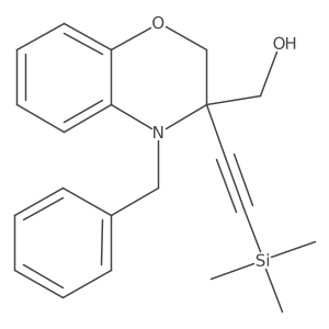 (4-benzyl-3-((trimethylsilyl)ethynyl)-3,4-dihydro-2H-benzo[b][1,4]oxazin-3-yl)methanol结构式