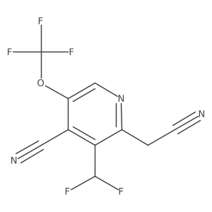 2-(Cyanomethyl)-3-(difluoromethyl)-5-(trifluoromethoxy)isonicotinonitrile Structure