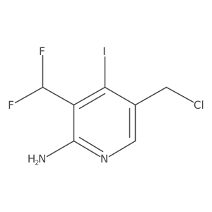 5-(Chloromethyl)-3-(difluoromethyl)-4-iodopyridin-2-amine Structure