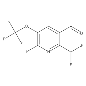 2-(Difluoromethyl)-6-iodo-5-(trifluoromethoxy)pyridine-3-carboxaldehyde结构式