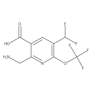 2-(Aminomethyl)-5-(difluoromethyl)-6-(trifluoromethoxy)pyridine-3-carboxylic acid Structure