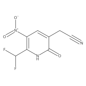2-(Difluoromethyl)-6-hydroxy-3-nitropyridine-5-acetonitrile Structure