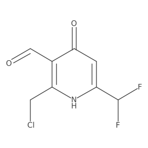 2-(Chloromethyl)-6-(difluoromethyl)-4-hydroxypyridine-3-carboxaldehyde结构式