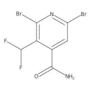 2,6-Dibromo-3-(difluoromethyl)isonicotinamide结构式