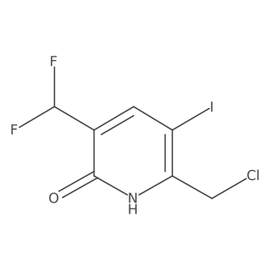 2-(Chloromethyl)-5-(difluoromethyl)-6-hydroxy-3-iodopyridine结构式