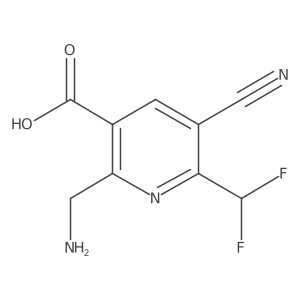 2-(Aminomethyl)-5-cyano-6-(difluoromethyl)pyridine-3-carboxylic acid Structure