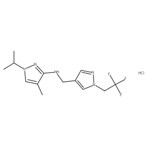4-methyl-1-propan-2-yl-N-[[1-(2,2,2-trifluoroethyl)pyrazol-4-yl]methyl]pyrazol-3-amine;hydrochloride结构式