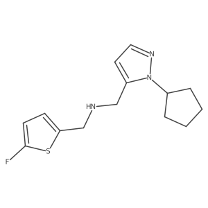 [(1-cyclopentyl-1H-pyrazol-5-yl)methyl][(5-fluorothiophen-2-yl)methyl]amine结构式