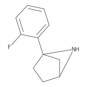 1-(2-Fluorophenyl)-5-azabicyclo[2.1.1]hexane结构式