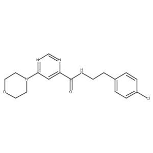 N-(4-chlorophenethyl)-6-morpholinopyrimidine-4-carboxamide结构式