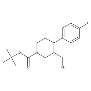 tert-butyl (3R,4S)-3-(aminomethyl)-4-(4-fluorophenyl)piperidine-1-carboxylate Structure