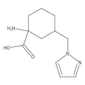 1-amino-3-[(1H-pyrazol-1-yl)methyl]cyclohexane-1-carboxylic acid结构式