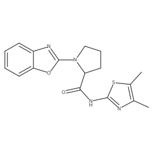 1-(benzo[d]oxazol-2-yl)-N-(4,5-dimethylthiazol-2-yl)pyrrolidine-2-carboxamide Structure