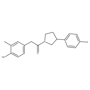 1-(3-(4-Fluorophenyl)pyrrolidin-1-yl)-2-(4-hydroxy-3-methylphenyl)ethanone结构式