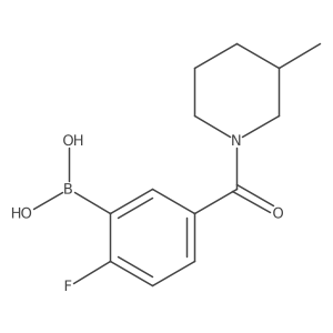 2-Fluoro-5-(3-methyl-1-piperidinylcarbonyl)phenylboronic acid Structure