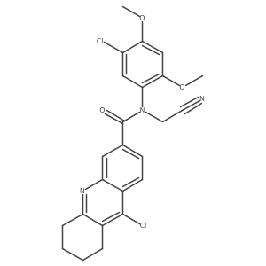 9-Chloro-N-(5-chloro-2,4-dimethoxyphenyl)-N-(cyanomethyl)-5,6,7,8-tetrahydroacridine-3-carboxamide结构式