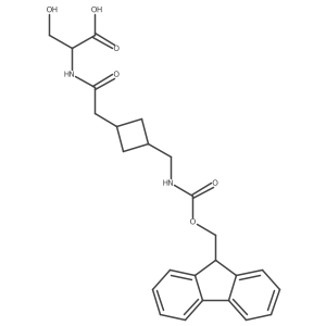 (2S)-2-(2-{3-[({[(9H-fluoren-9-yl)methoxy]carbonyl}amino)methyl]cyclobutyl}acetamido)-3-hydroxypropanoic acid Structure