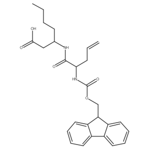 3-[2-({[(9H-fluoren-9-yl)methoxy]carbonyl}amino)pent-4-enamido]heptanoic acid结构式