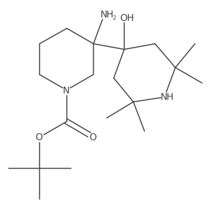 Tert-butyl 3-amino-3-(4-hydroxy-2,2,6,6-tetramethylpiperidin-4-yl)piperidine-1-carboxylate结构式