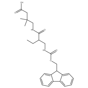 4-{2-[({[(9H-fluoren-9-yl)methoxy]carbonyl}amino)methyl]butanamido}-3,3-dimethylbutanoic acid Structure