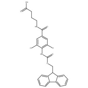 4-{[3,5-dichloro-4-({[(9H-fluoren-9-yl)methoxy]carbonyl}amino)phenyl]formamido}butanoic acid结构式