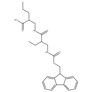 2-({2-[({[(9H-fluoren-9-yl)methoxy]carbonyl}amino)methyl]butanamido}methyl)pentanoic acid Structure