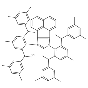 7,9-Bis[2,6-bis[1-(3,5-dimethylphenyl)ethyl]-4-methylphenyl]acenaphthyleno[1,2-d]imidazol-9-ium;chloride Structure