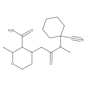 (2R,3S)-4-[2-[(1-Cyanocyclohexyl)-methylamino]-2-oxoethyl]-2-methylmorpholine-3-carboxamide结构式